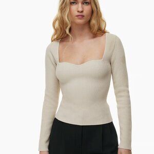 Aritzia Babaton sculpt knit sweetheart longsleeve